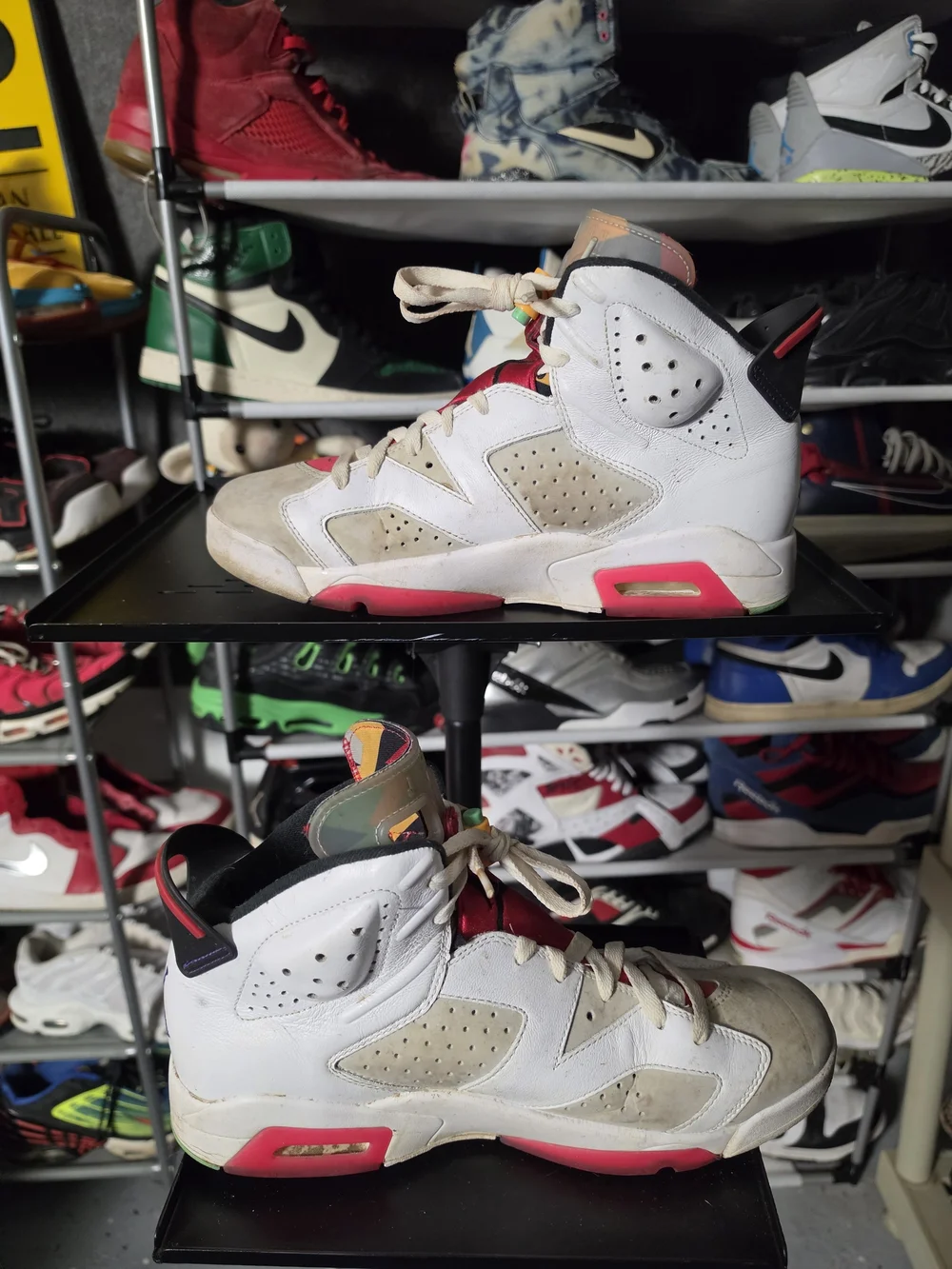 🔥 Jordan Men’s Retro 6 Rare Hare White Pink Cream Basketball Size 10 Sneakers